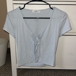 Baby blue tie top